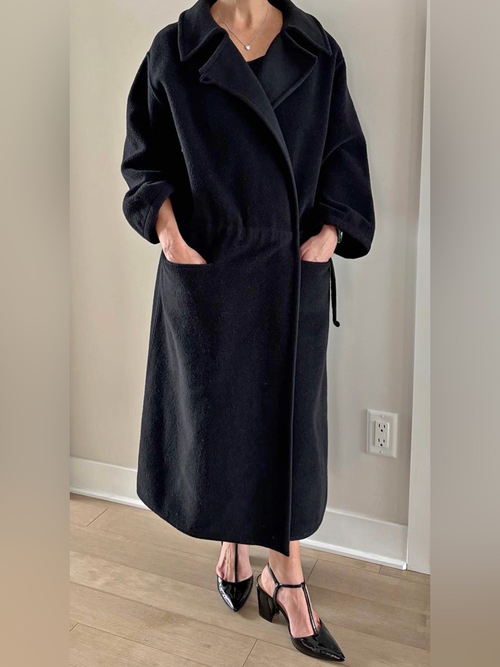 Sonia Rykiel Black Long Trench Coat